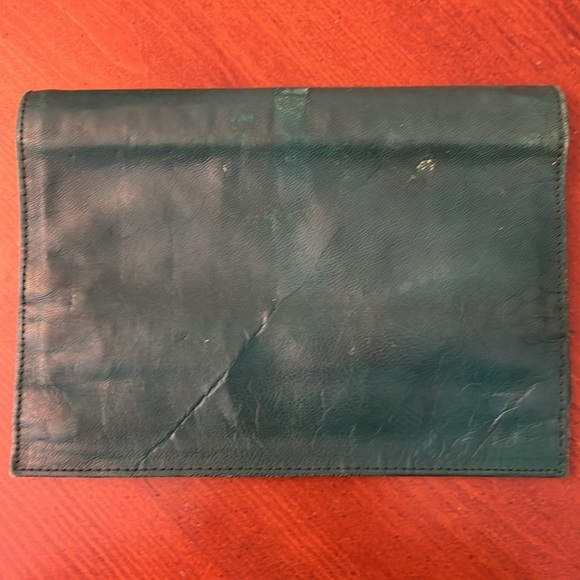 Vintage Leather Jewelry Travel Case Green - Picture 3 of 6